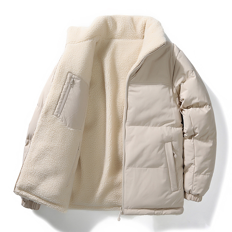 Abiti imbottiti in cotone double face in lana d'agnello per uomo e donna, giacche imbottite in cotone autunnali e invernali_voghion.com