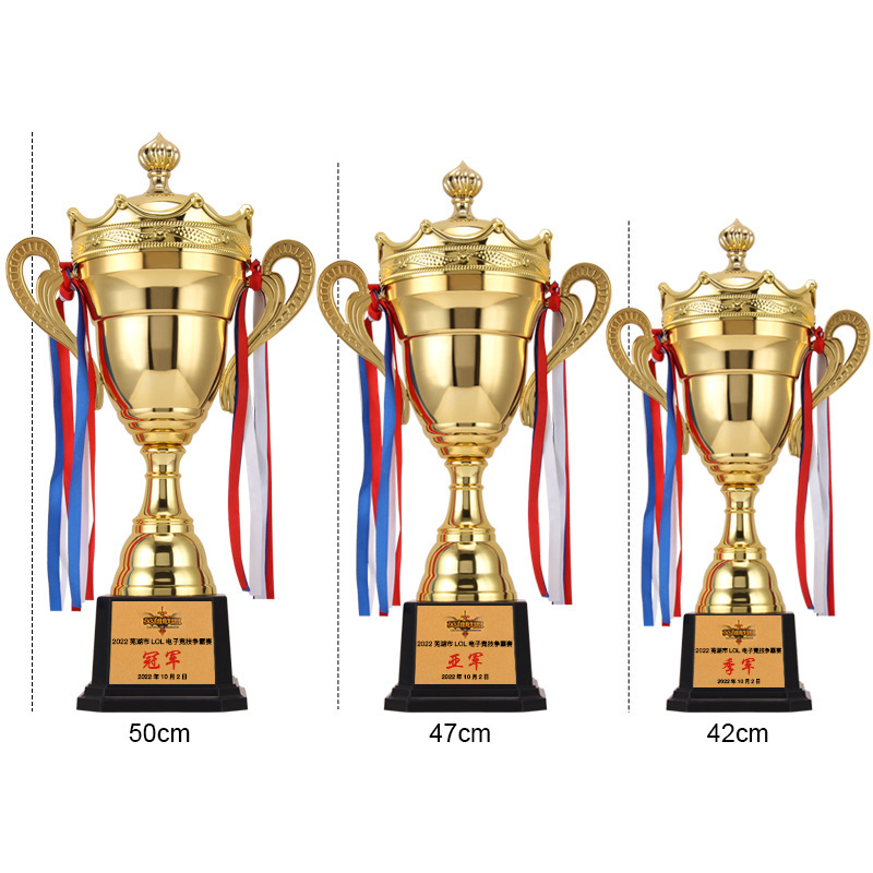 Trofeo metálico de recuerdo para eventos de celebración universales, premio para reuniones anuales, trofeo empresarial, trofeo de cinco estrellas