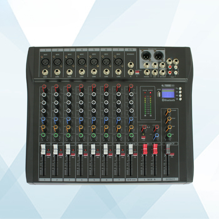 Mezclador profesional sin envío 8 - 9 - 12 - dos grupos con dispositivo de efectos Bluetooth USB KTV reverberación escenario
