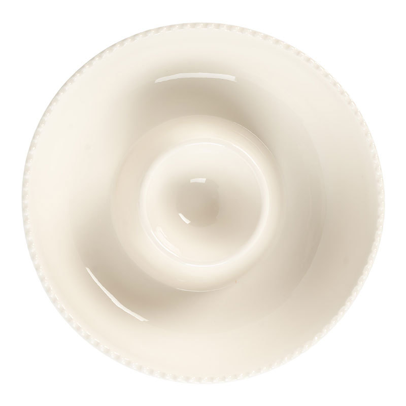 Bocillos de bocadillos de borde ondulado francés práctico de cerámica divisor de platos de salsa de tomate de patatas fritas de platos de platos de platos