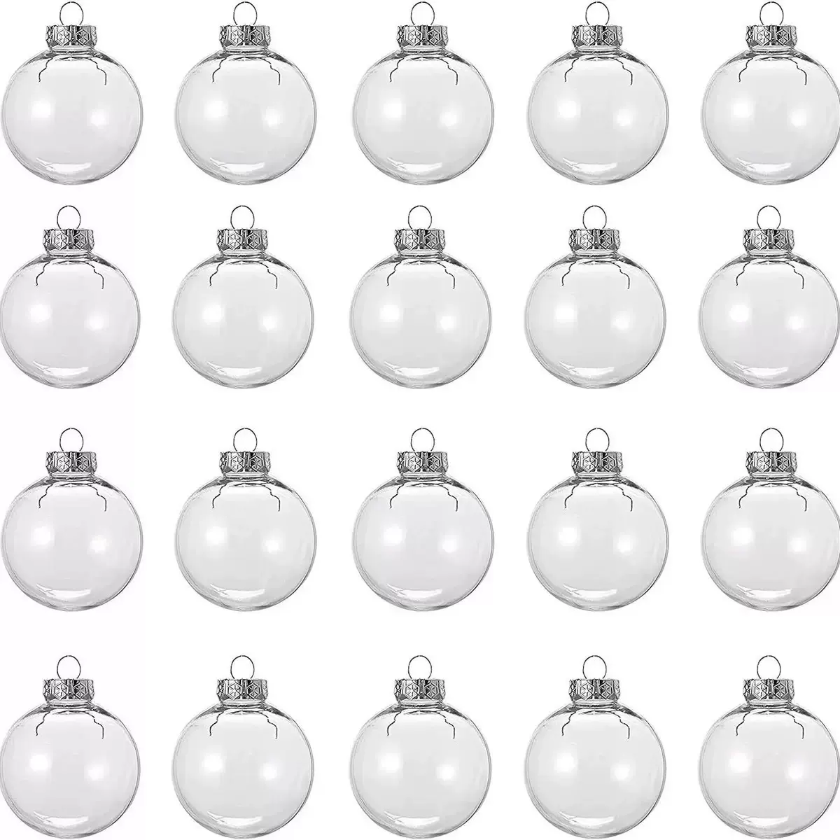 亚马逊爆款圣诞节透明大口球PET圣诞节圣诞DIY挂件派对装饰塑料球