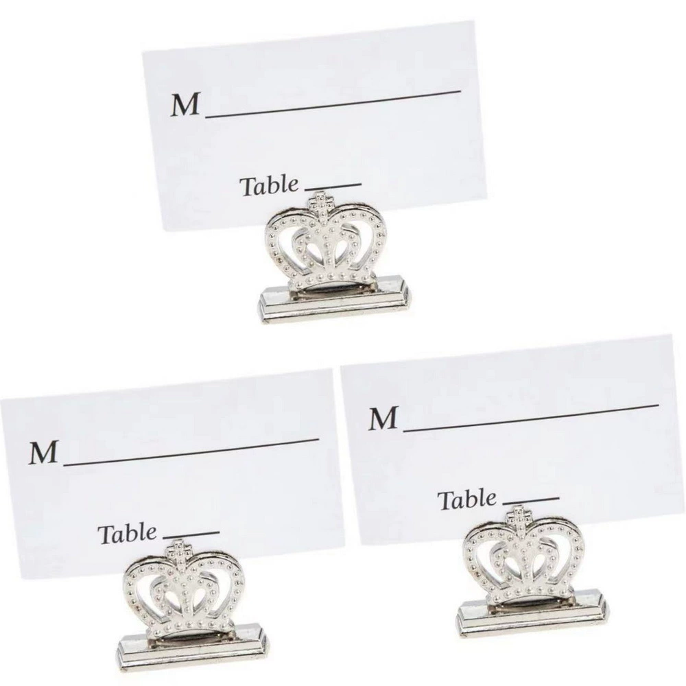 Цельный доставка в европейском стиле Креативные Свадебные украшения Корона сиденье клип Серебряная Корона держатель карты фото клип