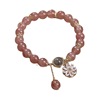 Organic crystal, one bead bracelet, pendant, beaded bracelet, flowered, Birthday gift