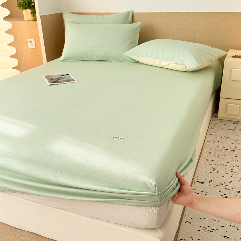 Colcha de cama de algodón de tela gruesa vieja pieza única 100 algodón todo incluido cubierta protectora de colchón 2025 nueva funda de cama gruesa 3