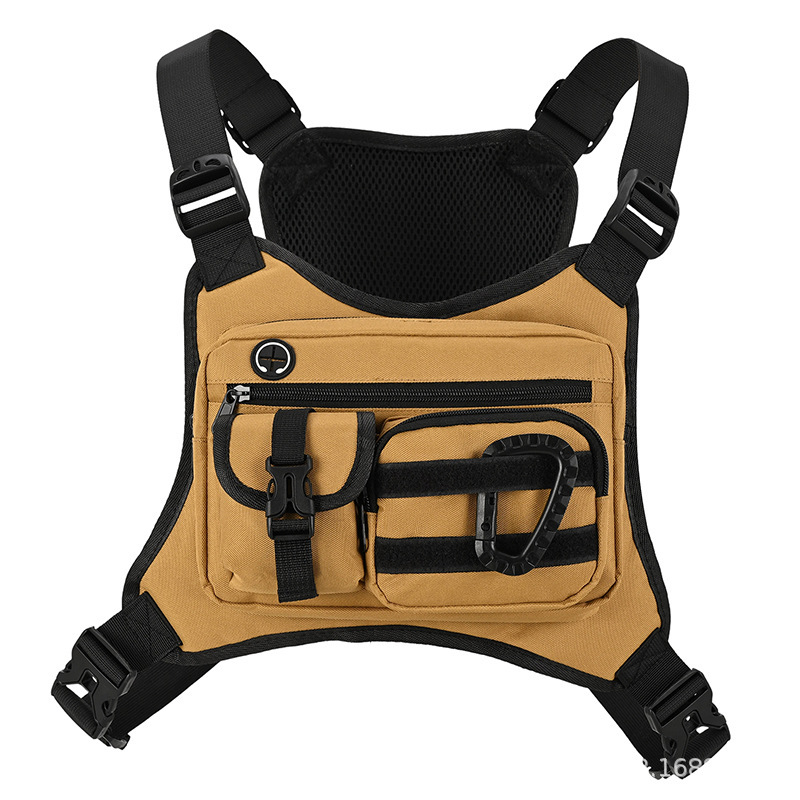 Cross-Border Men's Chest Bag, Outdoor Cycling Multi-Functional Tactical Vest Bag, Wear-Resistant Sports Vest Bag, Waterproof