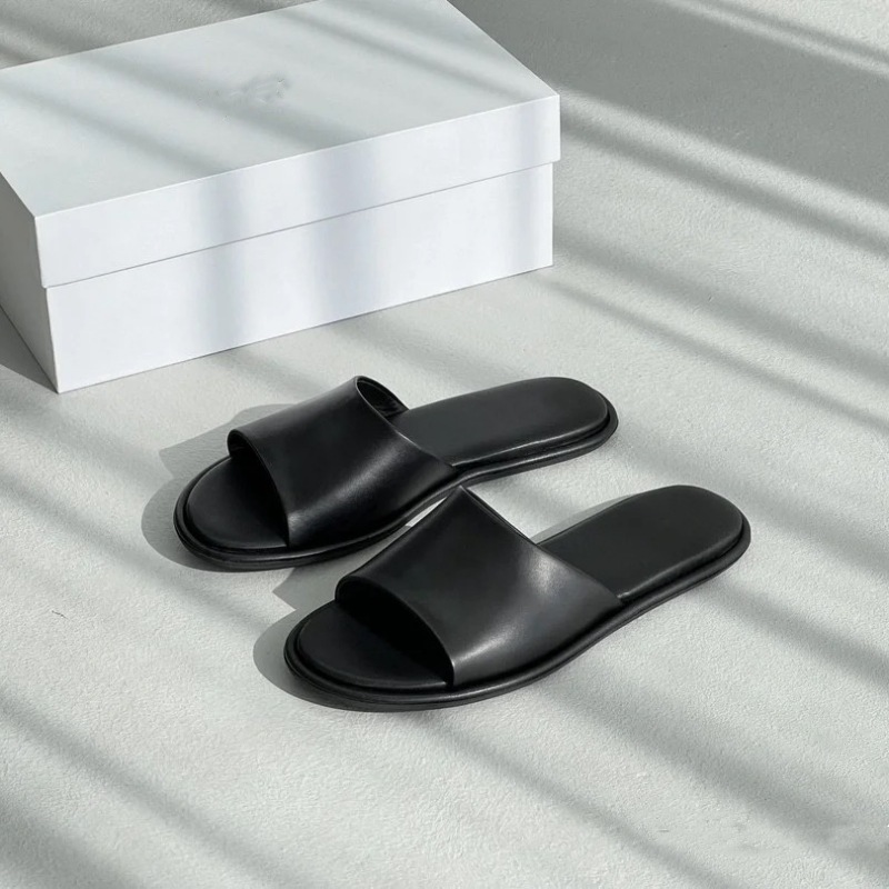 2024 Frühjahr/Sommer Neue Ther Gleiche Leder Kleine und Minimalistischen Samt Flache Unterseite Bequeme Casual frauen mopp_voghion.com