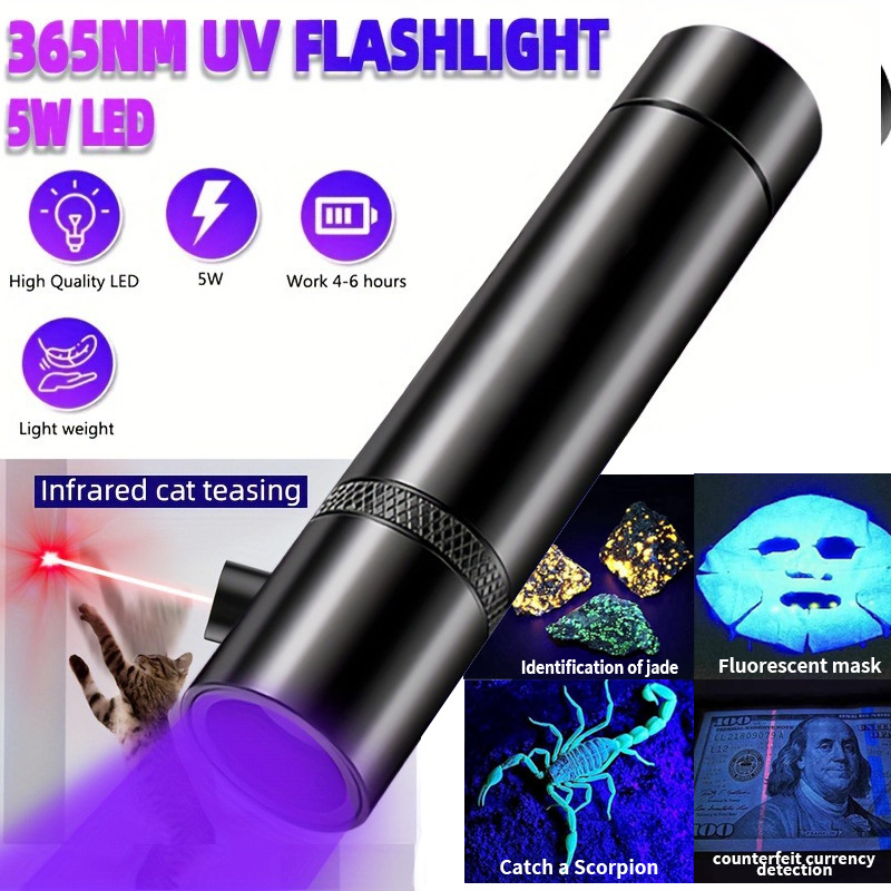 Lámpara de maderas para gato musgo orina tinea hongo detección linterna UV fluorescente agente púrpura luz dinero detector lámpara