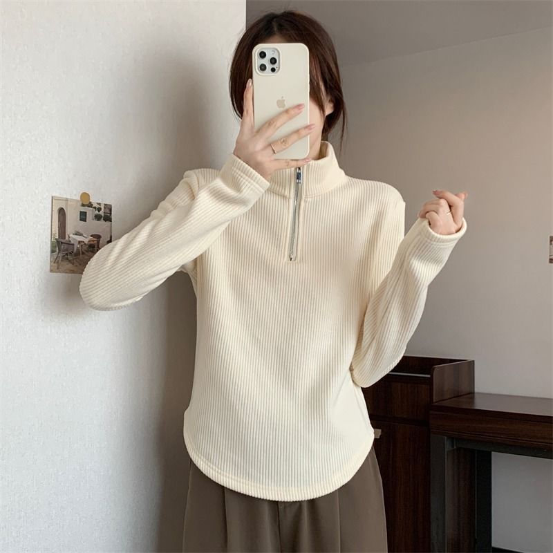 Apricot color [With velvet and thickened