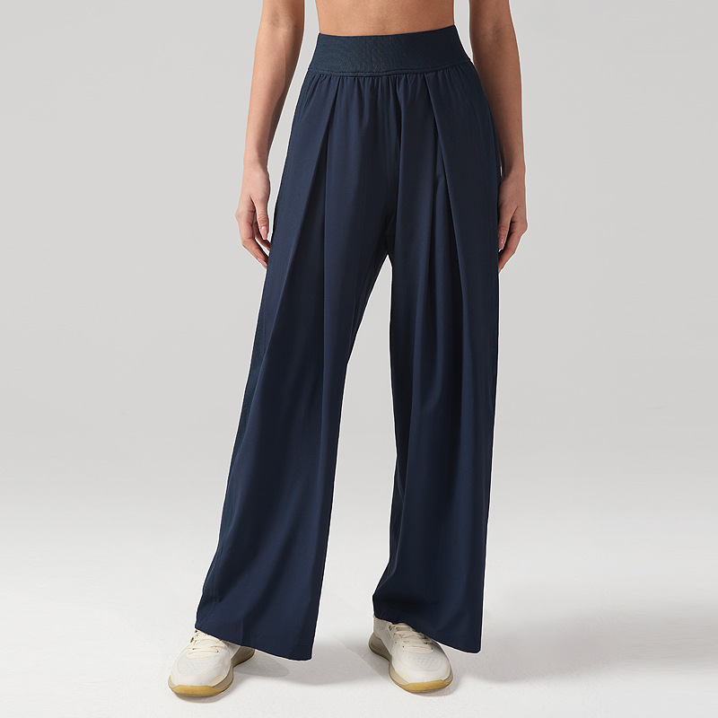 Pantalones deportivos holgados de protección solar Lulu para mujer, pantalones largos de fitness de cintura alta que adelgazan, pantalones rectos de pierna ancha transpirables de secado rápido de 30"