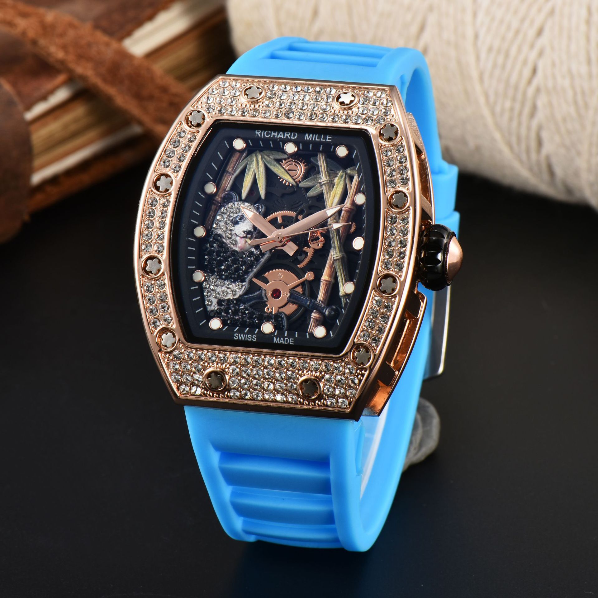 2024 new men's watch rm hot quartz hollow fashion trend barrel manufacturers wholesale generation