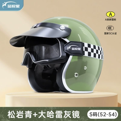 Blue Polestar 2025 New Model 3C Motosiklet kaskı (dəbilqə) - songyanqing-s-small-head-circumference-52-54cm-017-harley-windshield-goggles