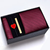 Men's gift box, red tie, brooch, set