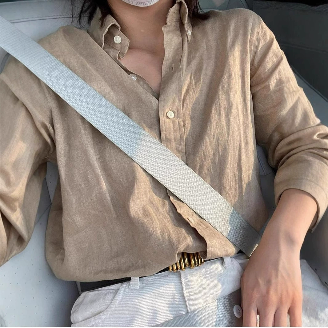 RL raf рубашка весна и осень льняная рубашка пони логотип топ для мужчин и женщин с вышивкой пара с длинными рукавами солнцезащитный крем Polo