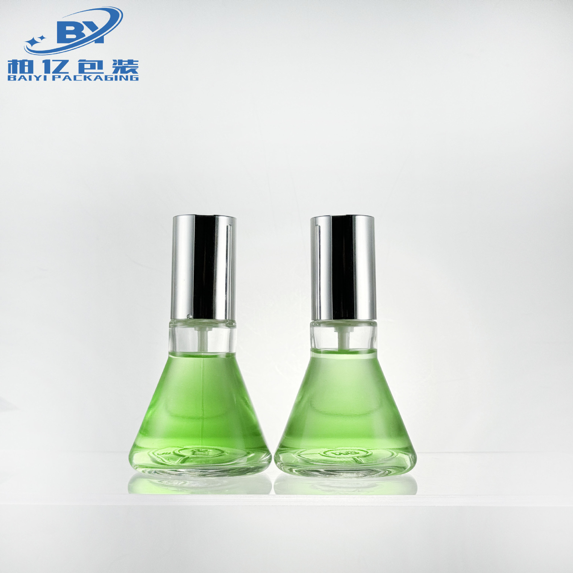 现货圆锥形玻瓶30ml按压爽肤水精华液瓶120ml滴管化妆品瓶包材批