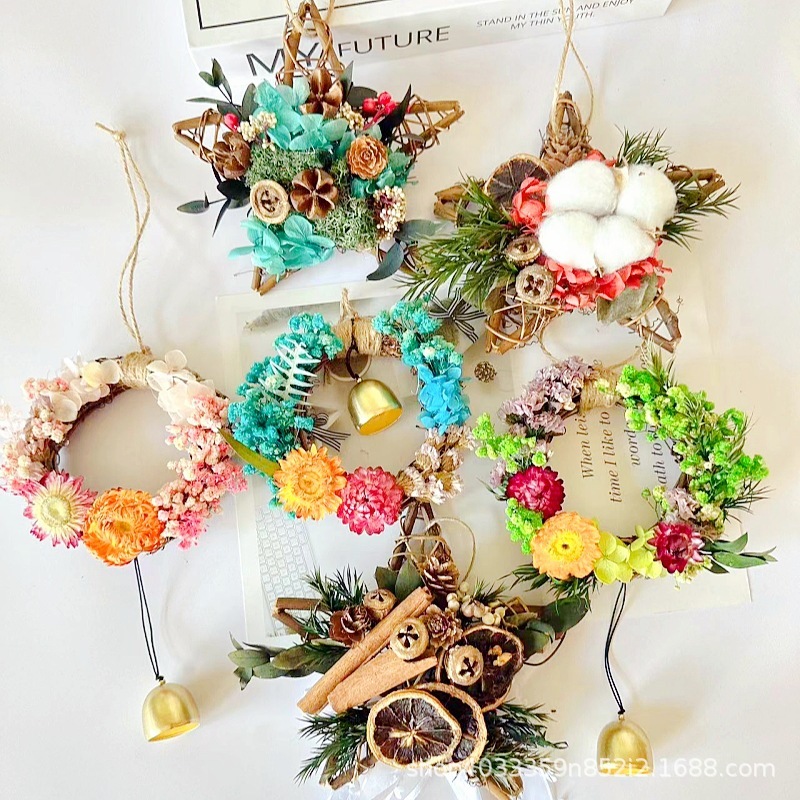 永生花クリスマス藤輪クリスマス飾り飾りドライフラワープレゼントdiy材料バッグ祝日イベントサロンプレゼント|undefined
