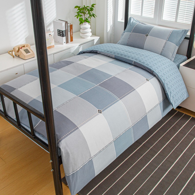 Juego de algodón de tres piezas para dormitorio de estudiantes, juego de seis piezas de algodón puro, funda de edredón, litera, kit de dormitorio, compra al por mayor