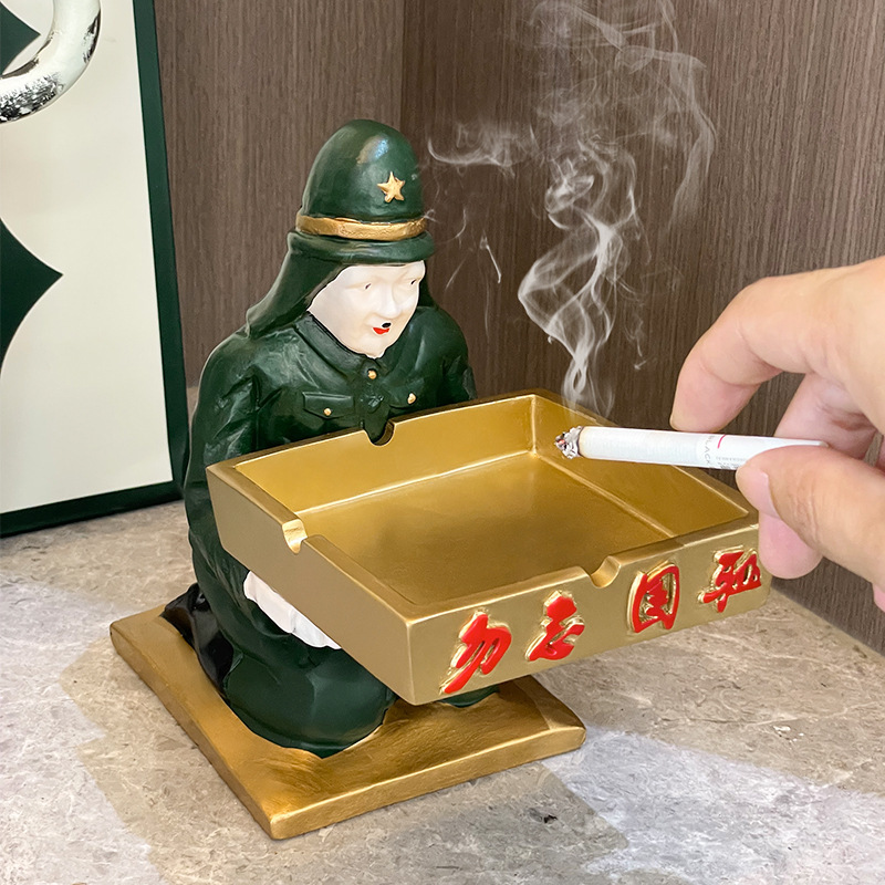 创意勿忘国耻烟灰缸搞怪稀奇个性摆件家用办公室桌面潮流道具装饰|undefined