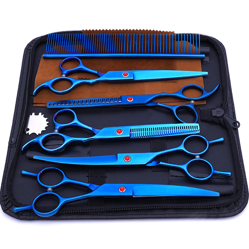Fábrica al por mayor de acero inoxidable tijeras para mascotas tijeras profesionales de corte de pelo para mascotas tijeras de diente fino tijeras de corte de pelo de peluche