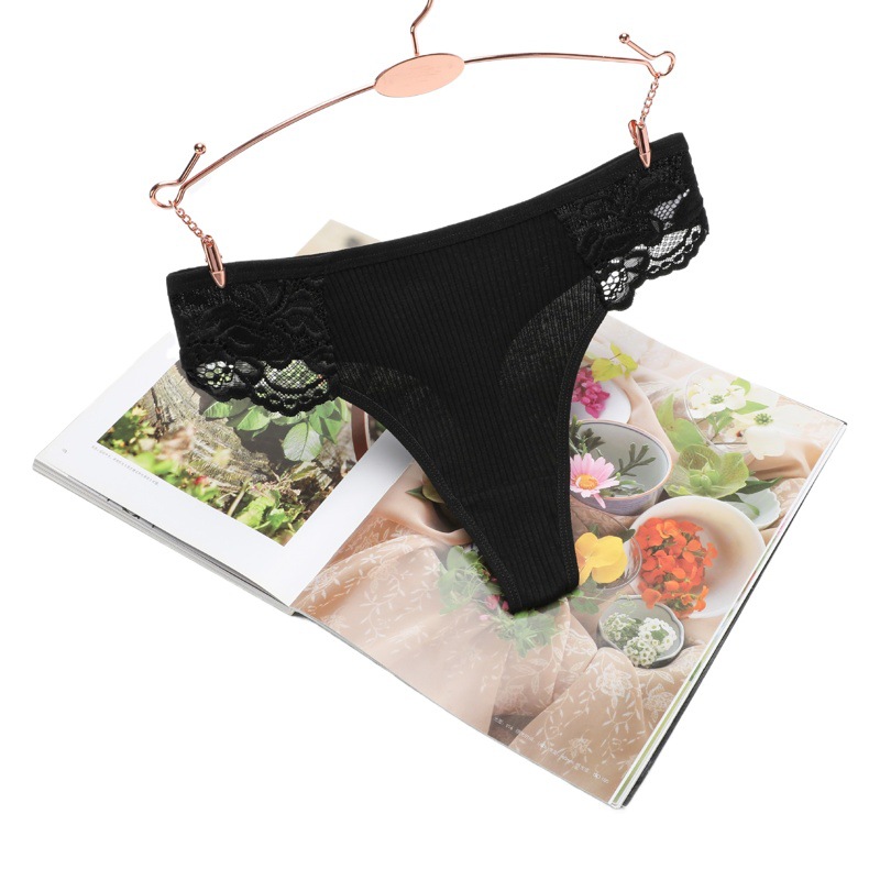 Nueva ropa interior en forma de T encaje de las niñas hilo cómodo Tanga de las mujeres de cintura baja de algodón transpirable T-Pants suministro directo de fábrica