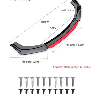 Factory direct sales universal car front spoiler, four-section thickened front corner protector, universal front lip small body kit, protective panel modification
