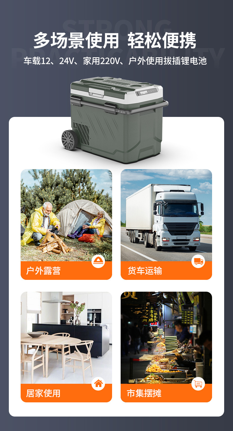 Ice Tiger Compressor Car Refrigerator Car Home Dual-use Refrigeration 12v24v Portable EZGW41 Dormitory Small Refrigerator