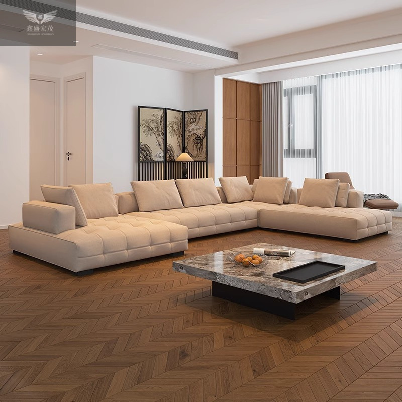 Foshan ventas directas de fábrica Lawrence sofá combinación de sala de estar tela moderna italiana simple sofá chaifei