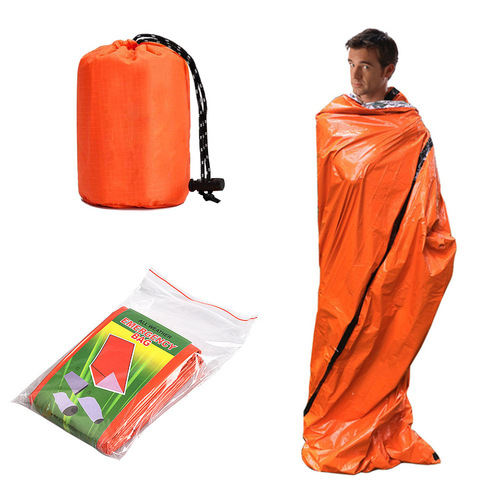 Cross-border sports outdoor camping hiking adventure tent emergency sleeping bag PE aluminum film emergency sleeping bag thermal insulation moisture-proof pad