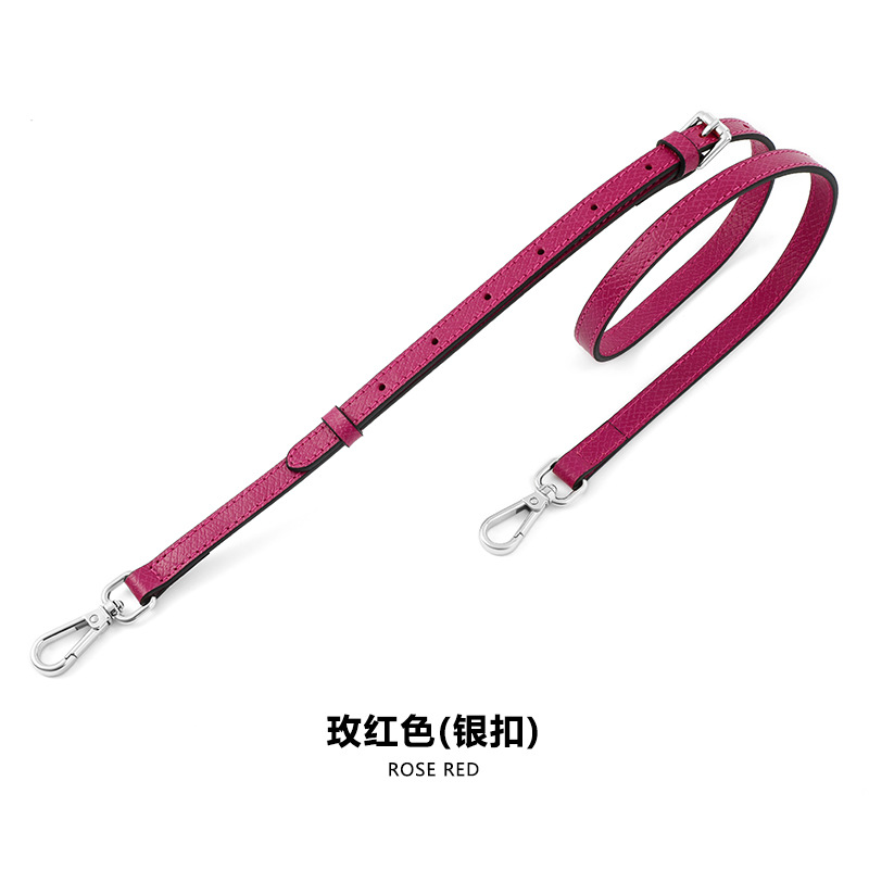 A- 48 first layer leather 1.2cm adjustable rose red silver buckle