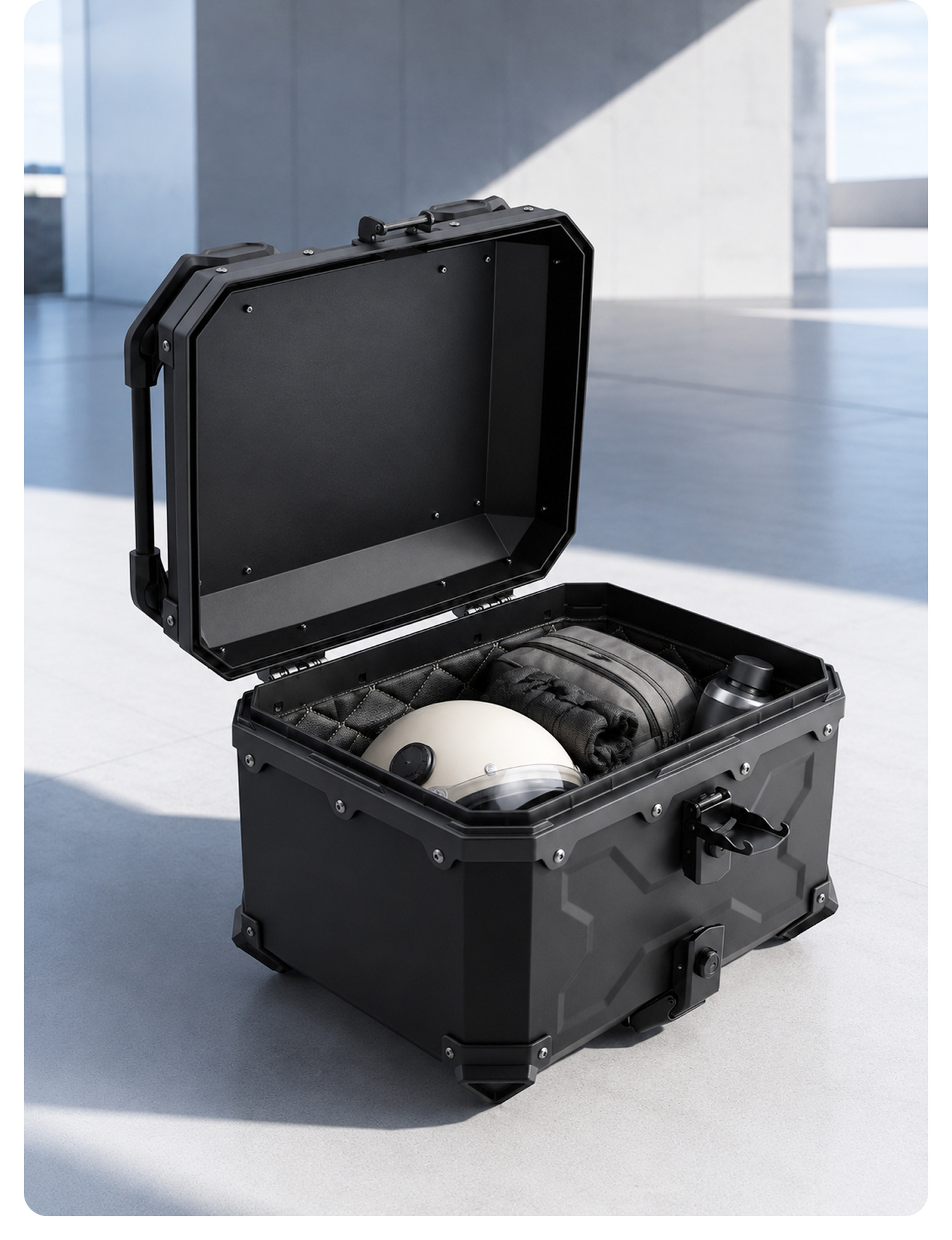 Universal motorcycle trunk, non-aluminum alloy rear trunk, 45L No.9 X model armored box for scooters
