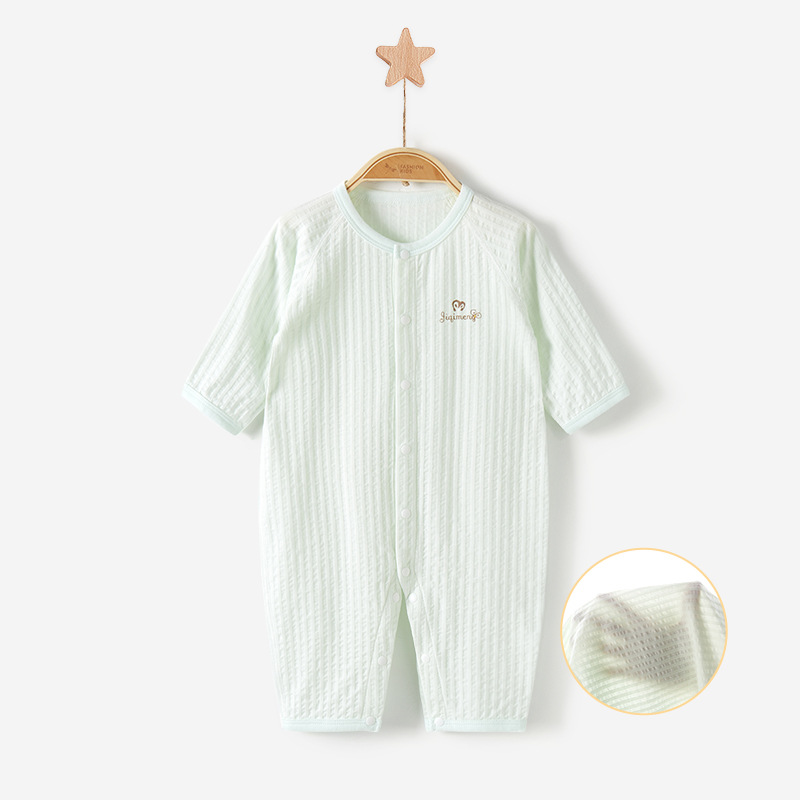 Mono de bebé para verano, traje fino de manga larga con aire acondicionado, ropa de algodón puro para recién nacidos, conjunto de verano para niños y niñas.