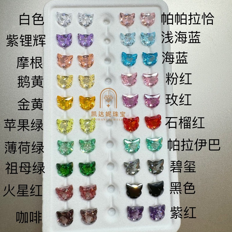 Factory direct lucky cat zircon cat head 7*8 zircon nail drill Factory direct lucky cat zircon cat head 7*8 zircon nail drill