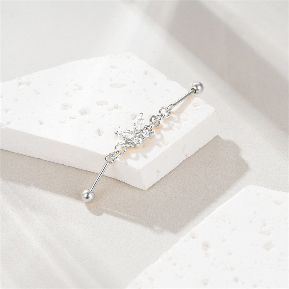 3g Weight Zircon Inlay Material Ear Studs Classification Ear Cartilage Rings & Studs Piercing Type 1 Piece Quantity Daily, Festival Occasion 925 Sterling Silver Material Geometric Pattern Unisex Gender Inlay Design Simple Style Style 1 Piece 925 Sterling Silver Zircon Geometric Ear Studs 18