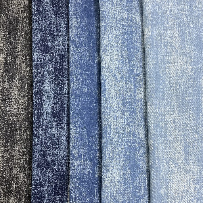 Trendy Brand Hand-Rubbed Denim Washed Printed Fabric Pants Skirts Outwear Clothing Bags Shoes Hats Fabric Manufacturer Wholesale