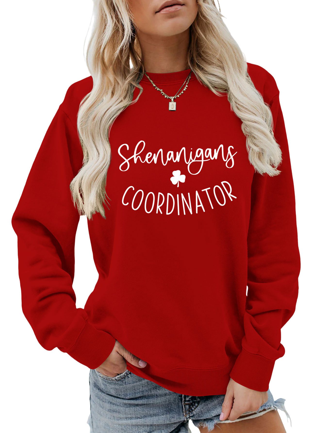 420g Weight Long Sleeve Sleeve Length Pullovers Placket Type Regular Sleeve Sleeve Type Cotton Fabric Type Regular Top Length Hoodie Tops Type Daily Occasion Round Neck Neckline Loose Fit Type St. Patrick Festival Shamrock, Letter Pattern Spring, Autumn Season Women's Gender Casual, Streetwear Style Women's Hoodies Long Sleeve Casual Streetwear Shamrock Letter 2