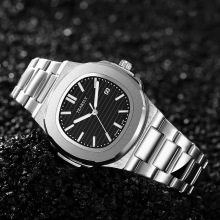 TEARSLY外贸爆款高端男士钢带手表防水夜光男商务腕表日历石英表