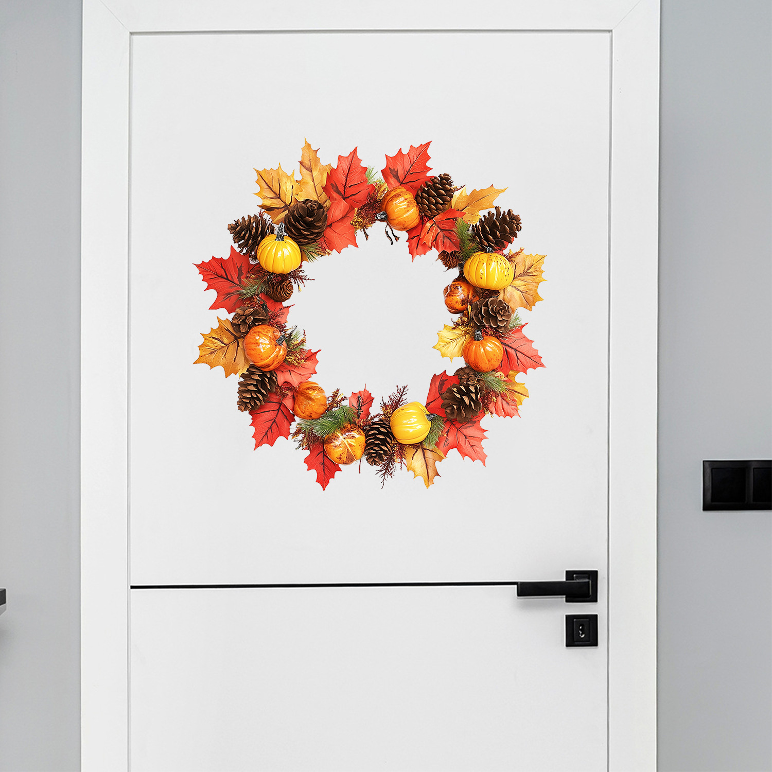 Transfronterizo Amazonas Día de Acción de Gracias Pequeña calabaza hojas de pino Guirnaldas de pegatinas de diseño de pared decoración pegatinas