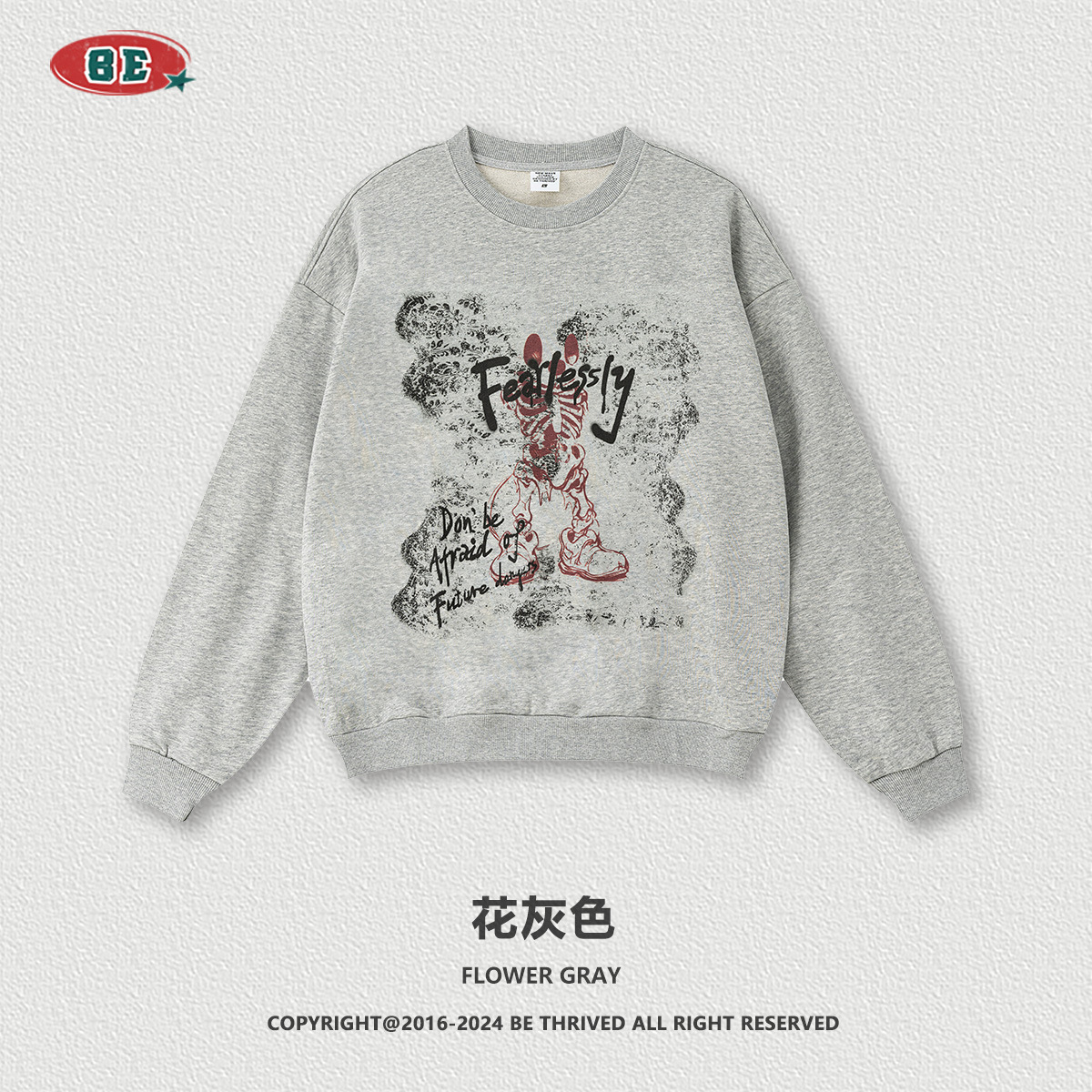 Be Hombres| 2025 otoño americano callejera vintage creativo esqueleto impresión pesada camisa de cuello redondo moda para hombres y mujeres image 8