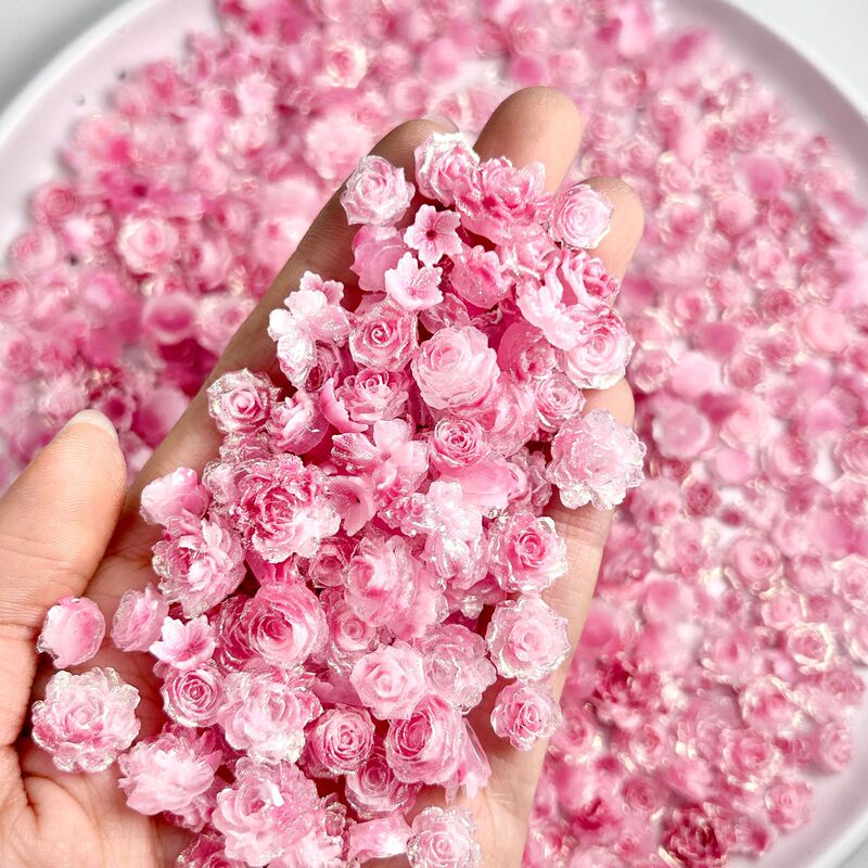 Thorn Rose Soft Rubber Flower Retro Gradient Rose DIY Handmade Jewelry Beaded Nail Art Accessories Mobile Phone Case Material