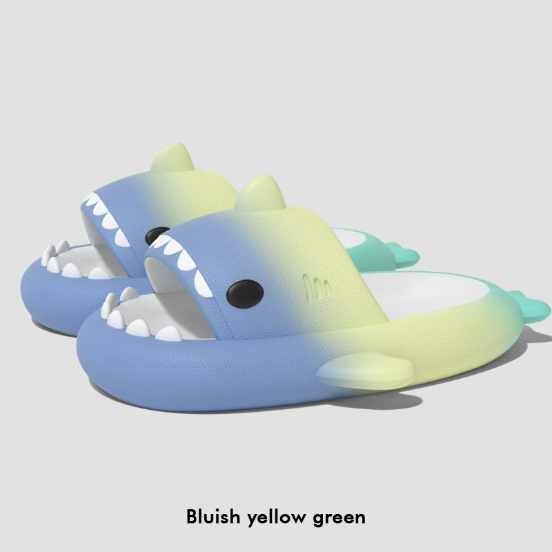Platform Shark Slippers (Shark), summer funny slide, 4 cm platform, gradient colors