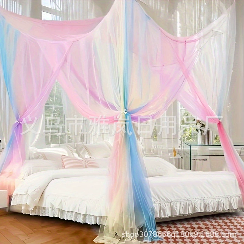 Трансграничная навес кровать противомоскитная сетка 4 угловой столб