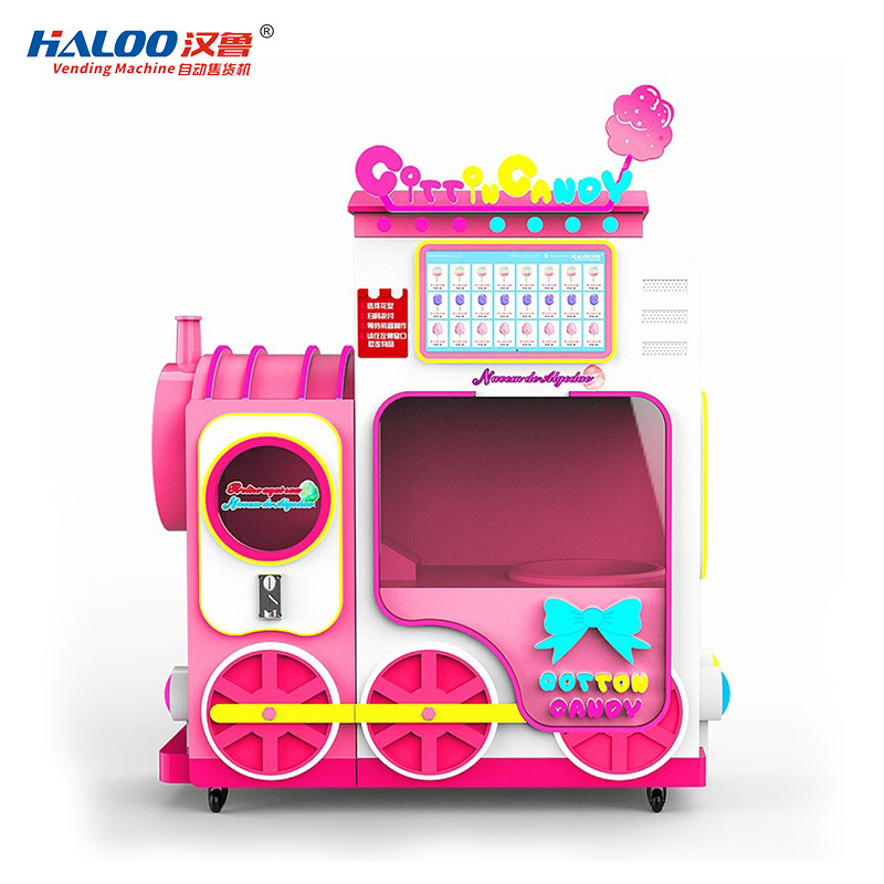 Hanlu máquina expendedora de algodón de azúcar máquina expendedora de autoservicio no tripulada pantalla táctil inteligente fabricante de la máquina expendedora comercial