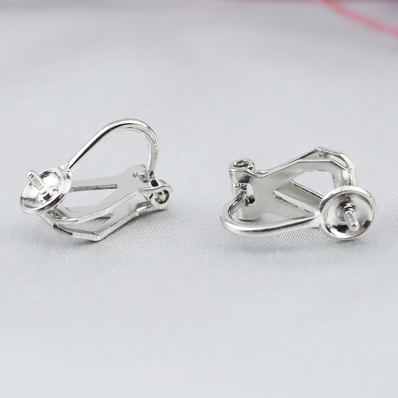 Triangle Clip Bowl Needle diy Jewelry Accessories Head Bowl Needle Pearl Holder Empty Holder Triangle Ear Clip Ear Accessories without Ear Holes