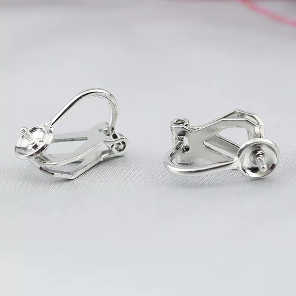 Triangle Clip Bowl Needle diy Jewelry Accessories Head Bowl Needle Pearl Holder Empty Holder Triangle Ear Clip Ear Accessories without Ear Holes