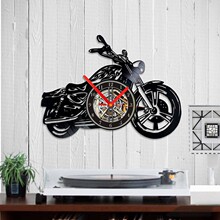 黑胶唱片挂钟Vinyl Wall Clock 哈雷摩托车装饰礼品创意时钟挂表