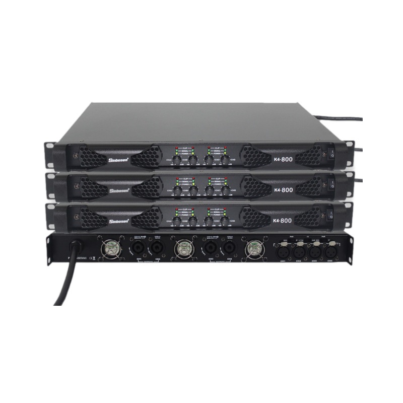 Amplificador de potencia digital profesional de cuatro canales 1U, amplificador para conferencias KTV, amplificador de escenario, amplificador Clase D de 800W*4