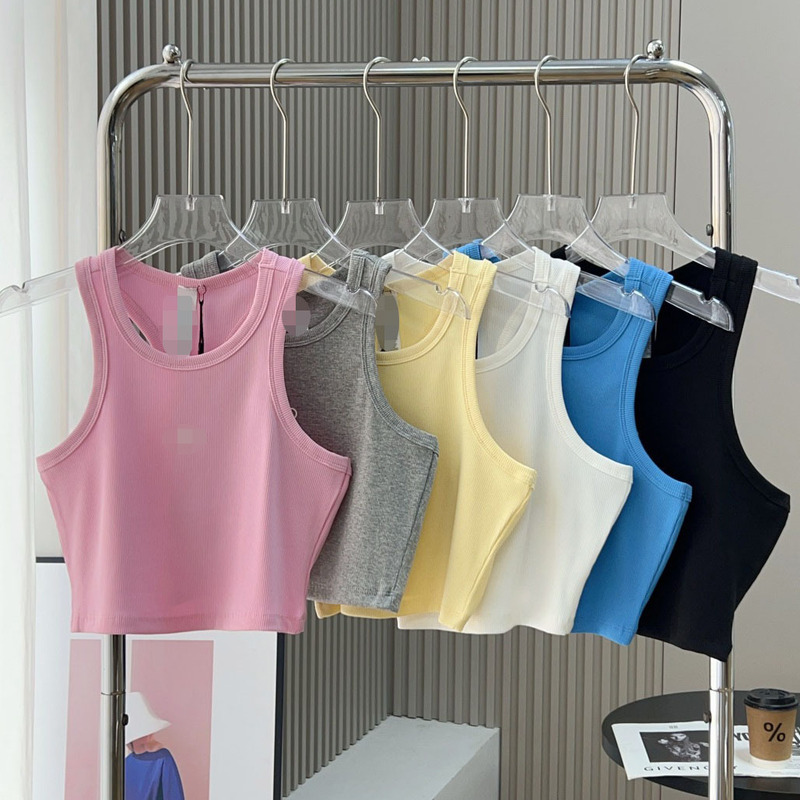 Al Vest for Women, Sports Yoga Casual Tank Top, Short Ribbed Pure Cotton Inner Wear, Slim Fit Top, European and American Style Al Vest for Women, Sports Yoga Casual Tank Top, Short Ribbed Pure Cotton Inner Wear, Slim Fit Top, European and American Style