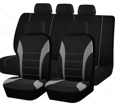 Universal seat cover — Seat Covers with Single Waistline, 9-Piece - light-gray-9-piece-set-five-seats