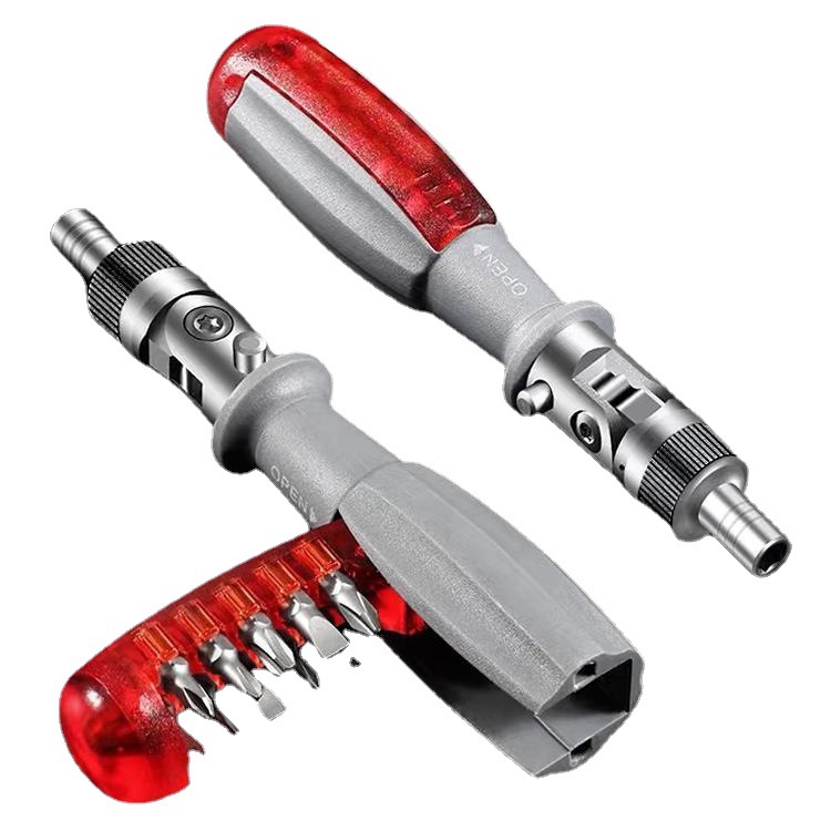 Multi-ángulo de codo destornillador de trinquete destornillador creativo cabeza Cruz ciruela flor hexagonal combinación herramienta traje