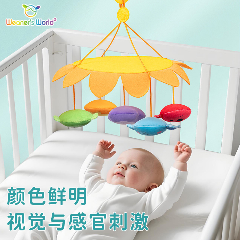 Weaner 's World carro colgante giratorio colgante de cabecera de cama 0 años campana de viento juguetes para bebés
