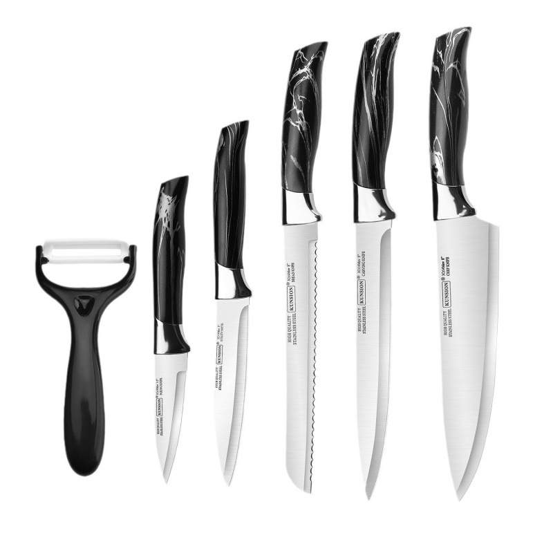 Cuchillo de succión transfronteriza conjunto de cuchillo de cuchillo de acero inoxidable conjunto de seis piezas cuchillo de frutas conjunto de regalo